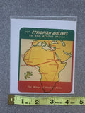 Fly Ethiopian Airlines To & Across Africa Map Original Unused Luggage Label Rare
