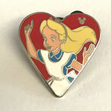 Disney Pin 2013 Hidden Mickey Alice in Wonderland Card Alice Heart Pin