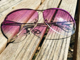 Renauld of France Aviator Purple Fade Lens w Gold Tone Frame Japan S6 Sunglasses