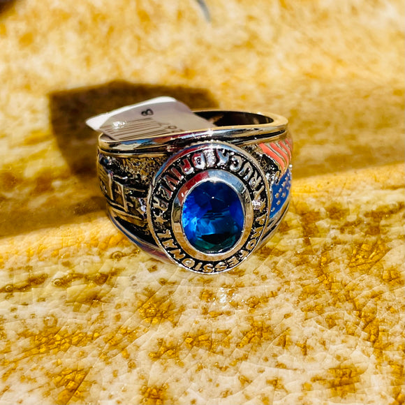 Professional Truck Driver Safety American Pride Blue Stone Novelty Ring Size 7