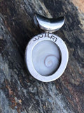 Sterling Silver Shiva Eye Pendant Snail Operculum Shell Bootleg Jewelry Brand