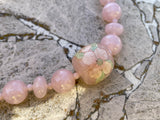 Vintage Pink Rose Beaded Hand Painted Fashion Necklace