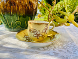 Vintage Signed Chinese Floral Yellow Flower Tea Cup And Saucer Plate