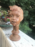 Fred Press Signed Mid Century Statue Figurine Clay Sculpture