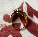 Vintage 10k Yellow Gold Diamond Emerald Ring Marked CRP 10k - 2.41g
