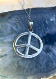 Vintage Signed Sterling Silver 925 Joy Peace Hope Pendant on Sterling Chain