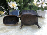 Antique Chinese Bronze Censer Incense Burner Jar Foo Dog Footed Container