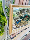Vintage Southern Comfort St. Louis Alcohol Bar Wood Framed Art Mirror Sign