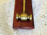 Rare Antique Brass Gavel (Judge Collector) Cherry Red Felt Wood Box
