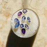 Precious Loose Tanzanite Amethyst Aquamarine Blue Topaz Stone Set of 9 Gems 0.8g