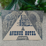 Vintage Avenue Hotel Luggage Sticker Label Nairobi (India)