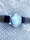 Vintage Authentic Swiss Army Genuine Leather Black Strap Gilden Watch