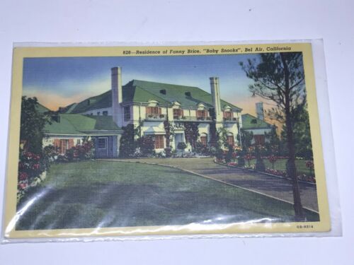 Vintage Postcard CA Hollywood Residence Of Fanny Brice “baby Snooks”