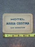 Hotel Maria Cristina San Sebastian Luggage Label