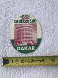 French Original Vintage Hotel De La Croix Du Sud Dakar Luggage Label