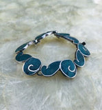 Vintage Sterling Silver 925 Signed Taxco Mexico Turquoise Bracelet