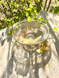 Antique Glass Gold Leaf Fruit Cup & Saucer Plate Tea Set