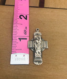 Vintage High Relief Sterling Silver 925 GF Catholic Cross Crucifix Charm Pendant