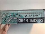 Vintage Collectible ‘Jacob & Co.’s Extra Light Cream Crackers Metal Tin 6.5"x10"