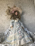 Signed Thelma Resch Porcelain Doll 36" Victorian Gown & Hat Limited Edition #83