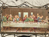 Vintage Italian The Last Supper Metal Framed Art Photo Picture Made in Italy