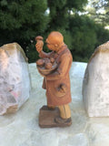 Vintage Italian Anri Wooden Hand Carved Baker Man Muffins Figurine Made In Italy