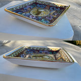 Vintage PS35/44 Dervta Italy Colorful Gold Tone Woman Hand Painted Ceramic Plate