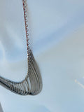 Sterling Silver Signed 925 Clasp Drape Bibb Fashion Statement Necklace