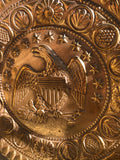 Phelps Dodge 1834 American Mastercraft Solid Brass Gold Eagle Union Art Plaque