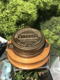 Vintage Brass Water Meter Cover Wood Mounted Worthington Gamon Newark N.J USA