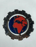 La Meridienne 5st D'Assurances World Red Blue World Enamel Car Badge Rare