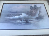 Framed and Matted Coastal Ocean Scene Original Painting Julie Gregory of Hawaii
