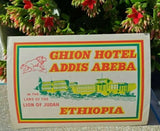 Vintage Ghion Hotel Luggage Label Addis Abeba Ethiopia