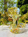 Murano Vetri Cenedese Multi Color Confetti Splatter Blown Art Glass Vase Mvrano