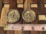 Christian Dior Vintage Diamonte Insignia Logo Germany Gold Tone Clip On Earrings