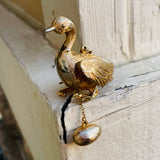 Signed Hattie Carnegie Golden Goose That Laid Golden Egg Mechanical Pendant
