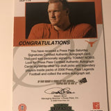 Tommy Nobis #60 Saturday Signatures Signed Press Pass Football Card