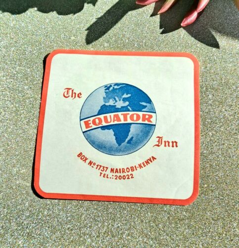 Vintage Equator Inn Luggage Label Sticker Nairobi Kenya Box No. 1737