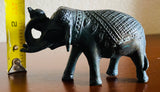 Vintage Antique High Relief Metal Iron Elephant Statue Figurine Tribal Art Decor