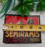 Vintage Hotel luggage Sticker Label Cairo Egypt