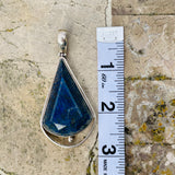 Vintage Sterling Silver 925 Lapis Lazuli Gem Stone Large Teardrop Pendant 21.8g