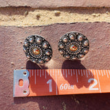 Vintage Bali Sterling Silver 925 Gold 2 Tone Ornate Sun Round Post Earrings 5.5g
