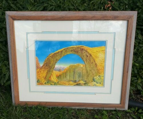 Mountain scene Landscape Arch matted framed Signed Original? art picture