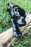 Royal Haeger Large 23" Black & White Panthers Glossy Art Pottery Sculptures Set