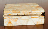 Beautiful Mixed Orange and Yellow Tone Mosaic Style Stone Keepsake Trinket Box