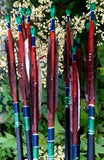 Vintage Handmade African Bow + 14 Metal Tip Arrows Archery Set