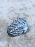 Vintage Egyptian Sterling Silver Scarab Beetle Relief Pin Brooch
