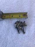Vintage Silver Tone Mining Donkey Gold Panning 3D Metal Brooch