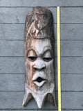 Antique Ethnic Handcrafted Wood Carved Tribal Woman Elephant Folk Art Mask Decor