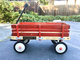 Wagoneer 36 All Terrain Wooden Red & White Metal Steel Wagon with wood sides